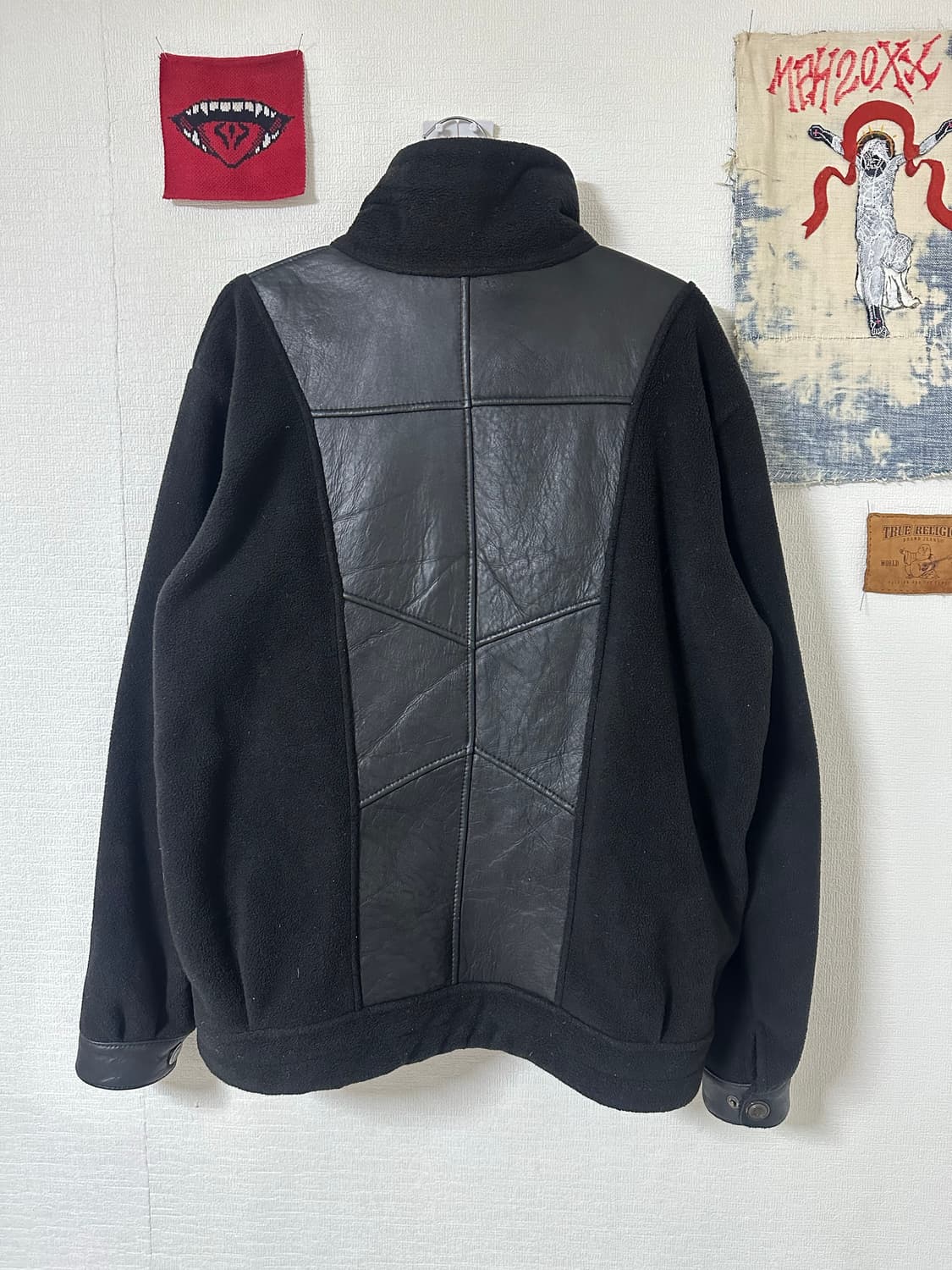 NZ lambskin 뉴질랜드 슬링크스킨 플리스 하이넥 레더자켓 상품이미지5