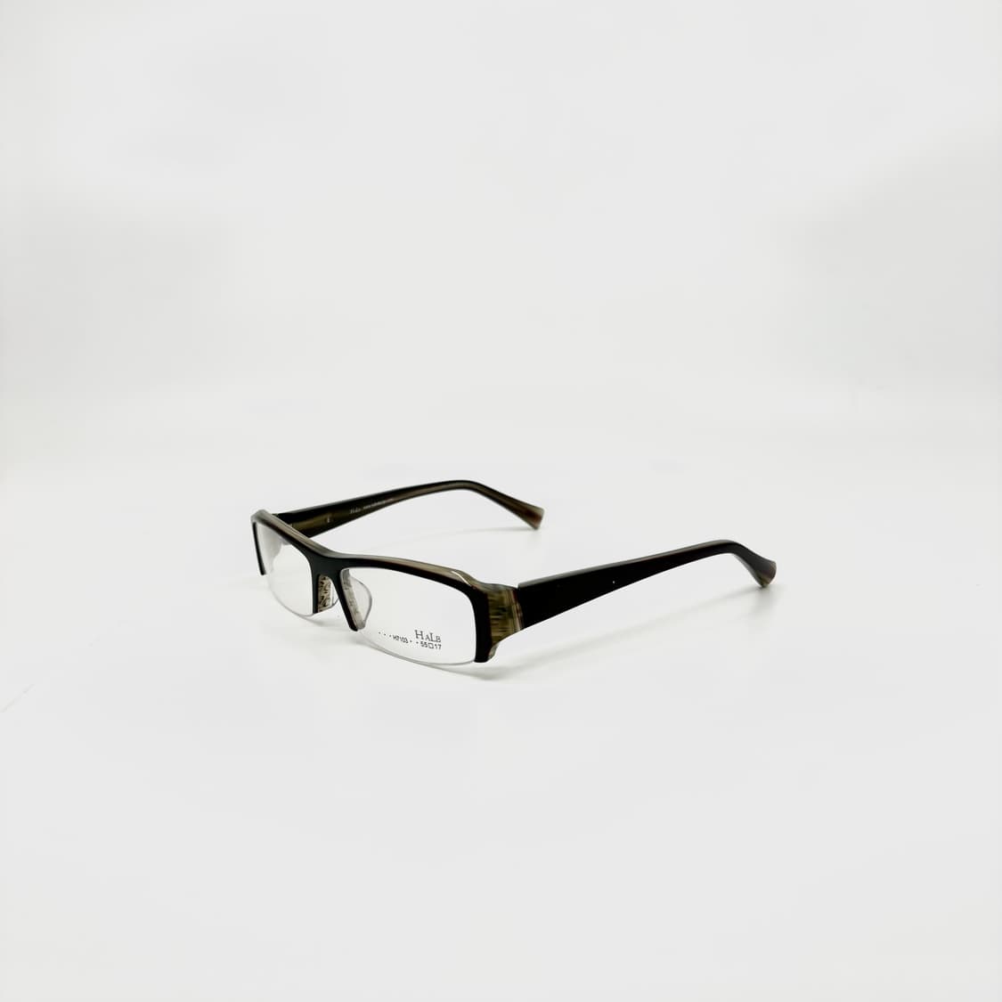 HALB 빈티지 브라운 반무테 프레임 뿔테 안경 상품이미지3
