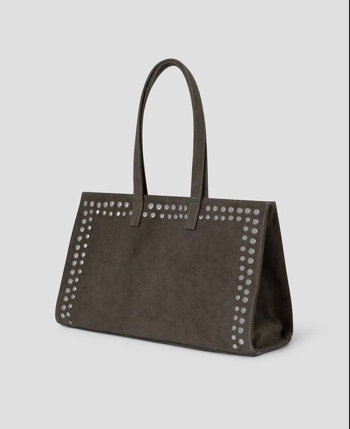 F/ 기마구아스 스터드 미디 쇼퍼백 그레이 상품이미지6