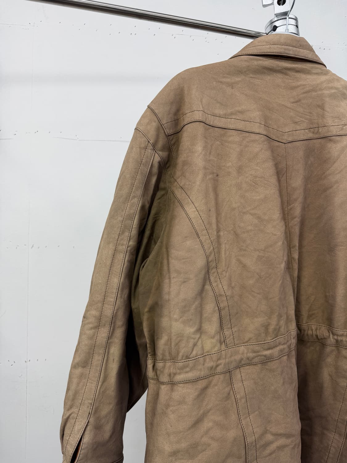 90s Mirage hard-faded leather car coat 상품이미지6