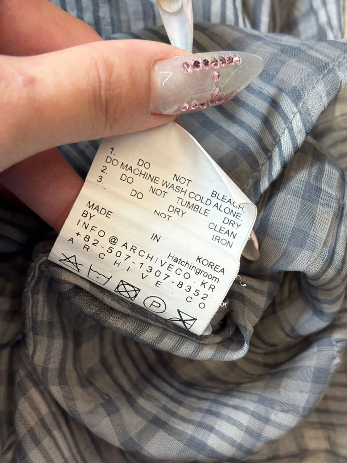 해칭룸 클래식 셔링 체크 셔츠 PN6495 상품이미지9