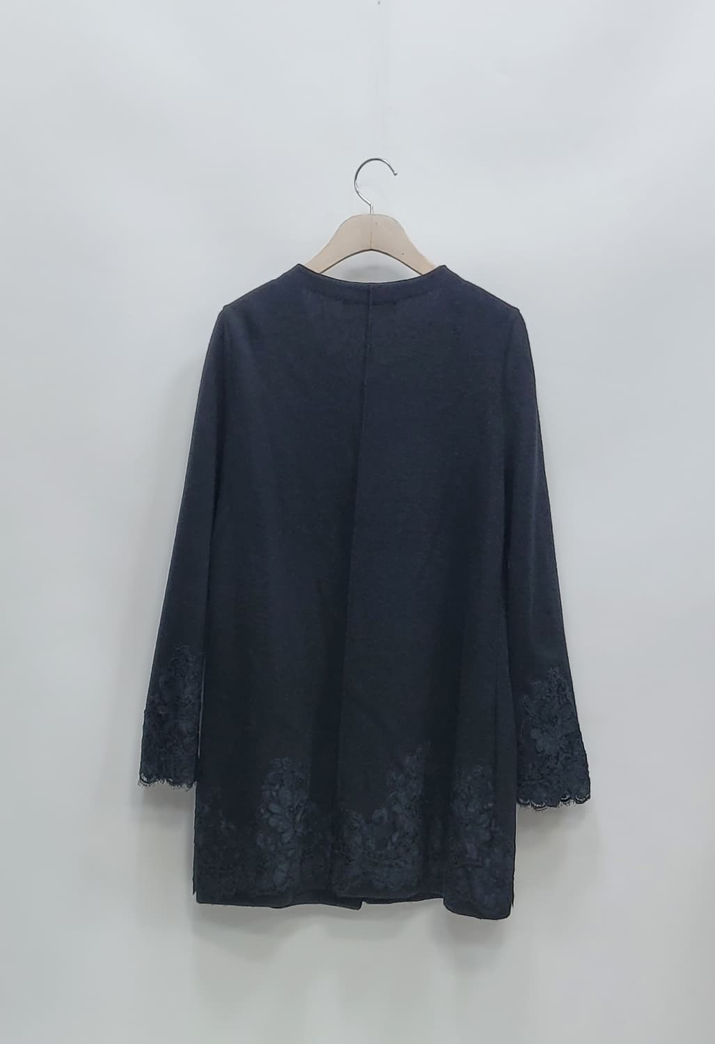 GIVY 기비 레이스 자수 포인트 울 가디건 /  여 54호(85) 블랙 상품이미지2