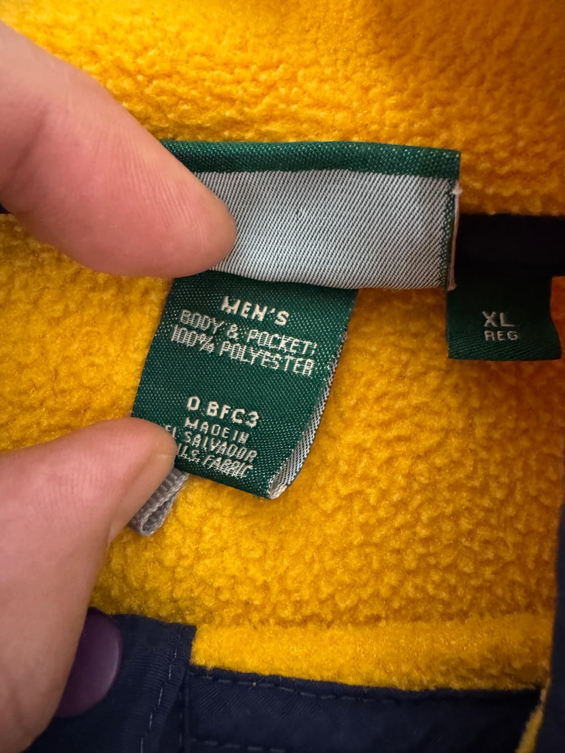 엘엘빈 스냅 티 플리스 풀 오버 옐로우 네이비 상품이미지6