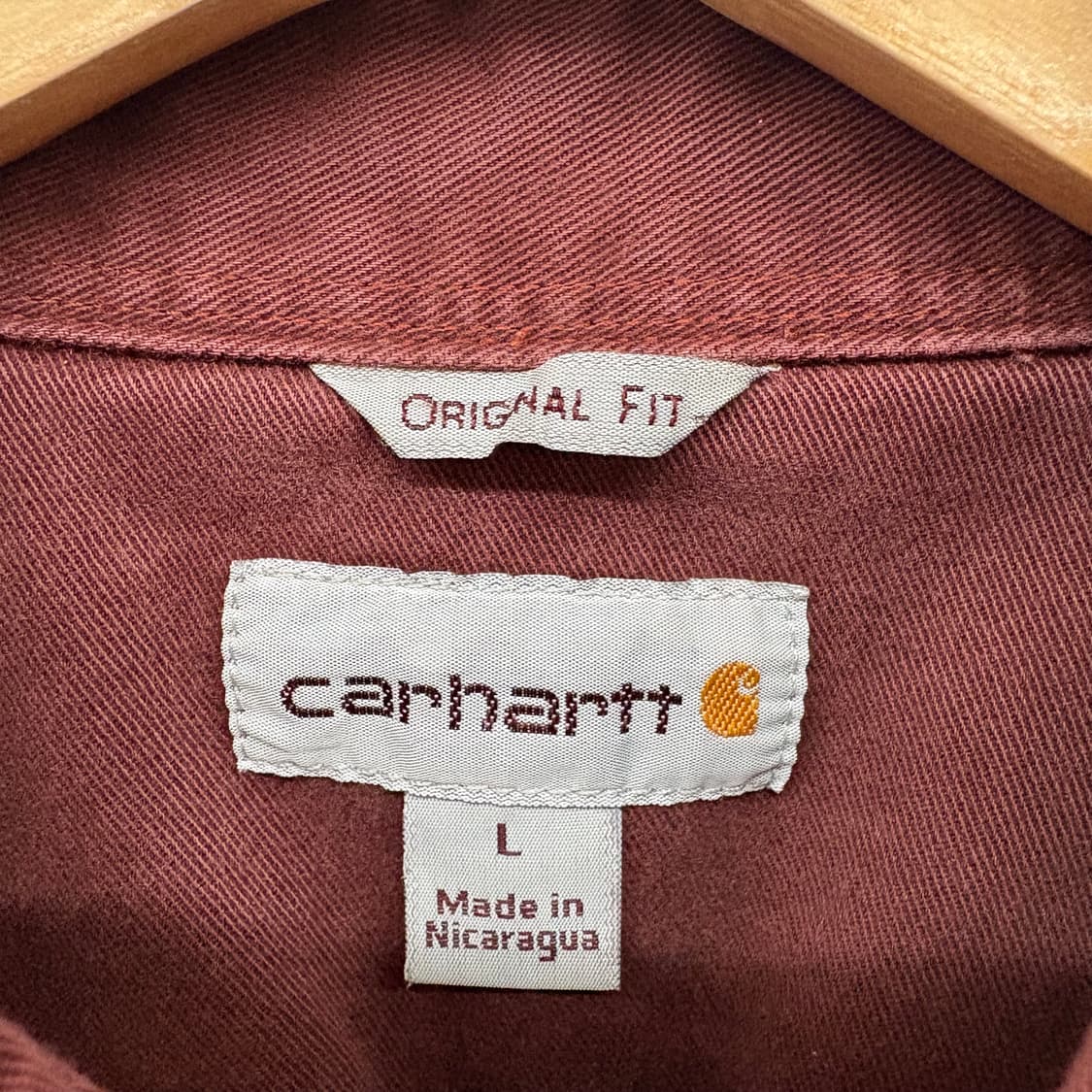 칼하트 버건디 긴팔 셔츠 남/L 상품이미지6