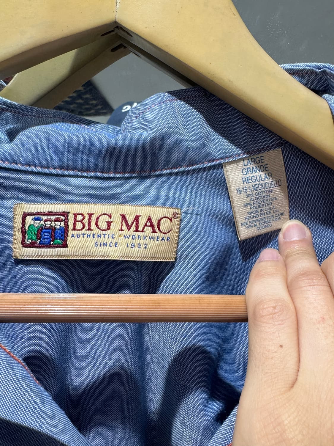 Big Mac 웨스턴 샴브레이 셔츠 made in USA (L) 상품이미지5