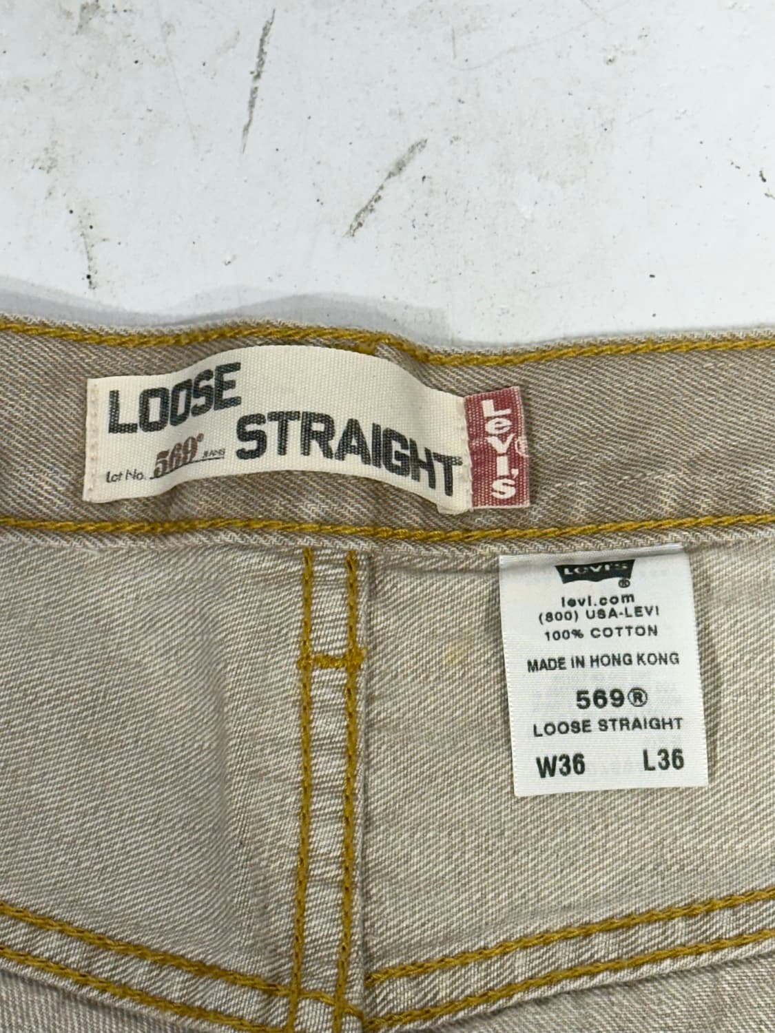 리바이스 569 와이드 베이지 대장급 데님 팬츠 청바지 36 상품이미지7