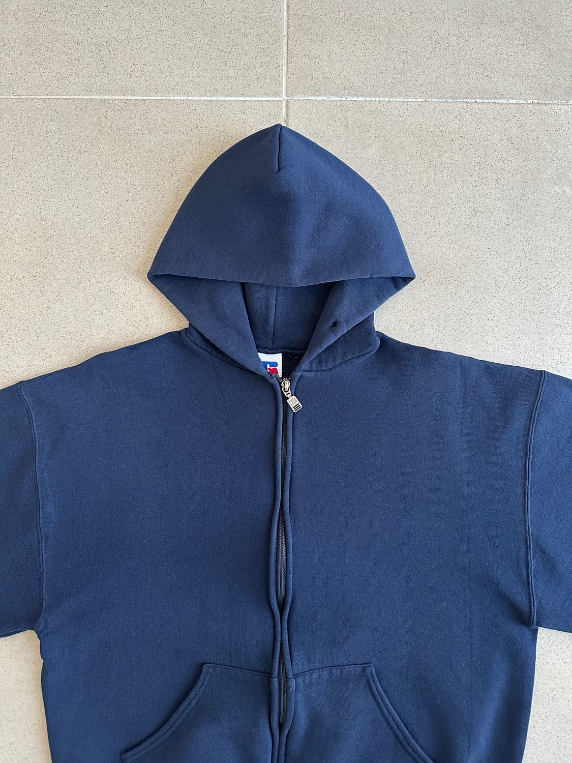 90s 빈티지 러셀 후드집업 네이비 L 상품이미지4