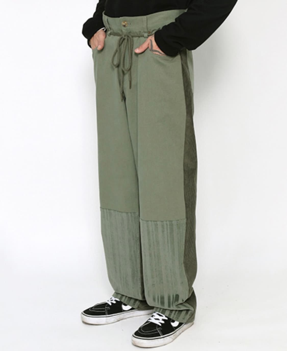 아조바이아조 TRI 믹스드 코듀로이 팬츠 카키 그린 L 상품이미지4