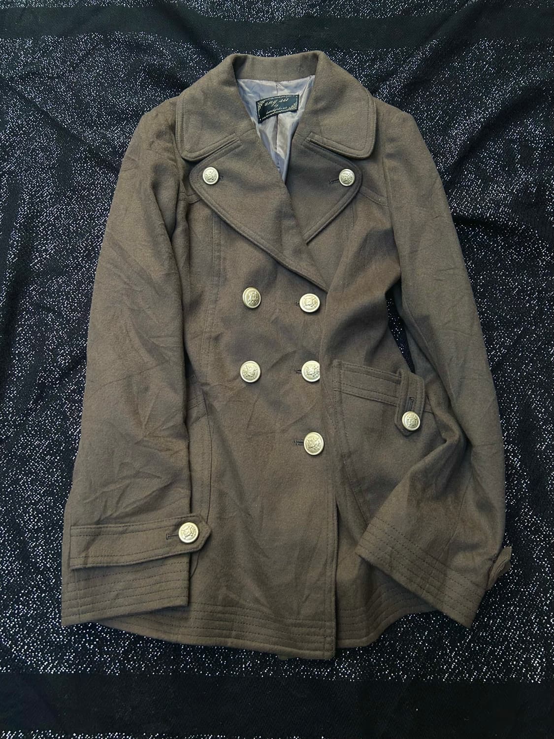 *rare design* 2000s 라떼갸루 버튼 피코트  상품이미지1