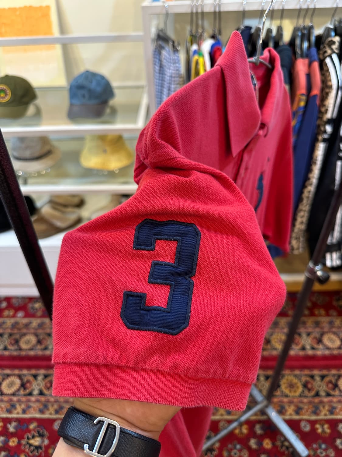 폴로 랄프로렌 빅포니 로고 반팔 카라티  레드 상품이미지3