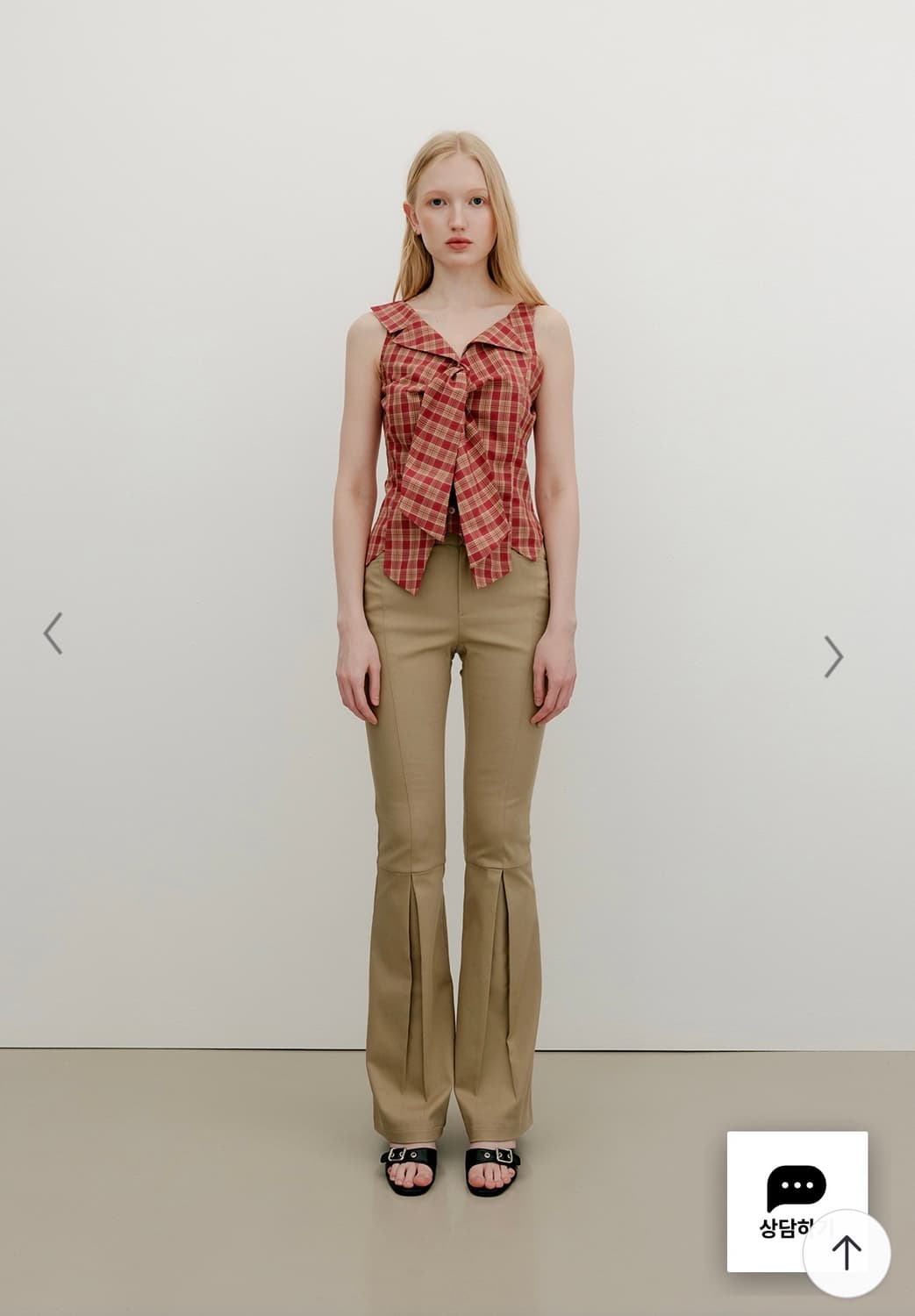 유즈 yuse cotton pleated 부츠컷 팬츠 상품이미지1