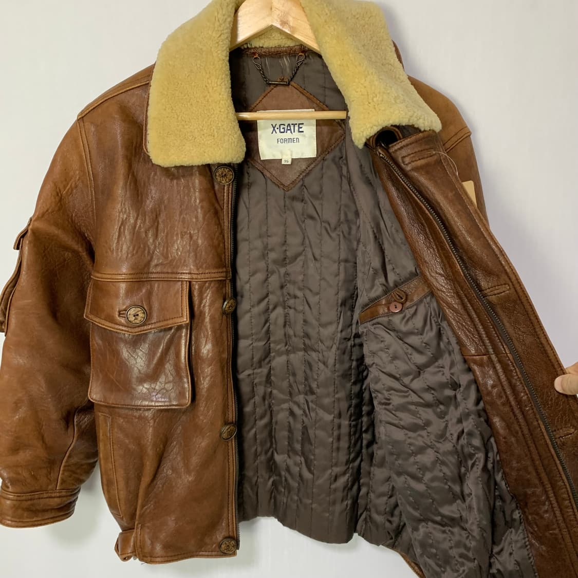 빈티지 양털 카라 양가죽 자켓 리얼레더 무스탕 Y2k 00s 상품이미지3