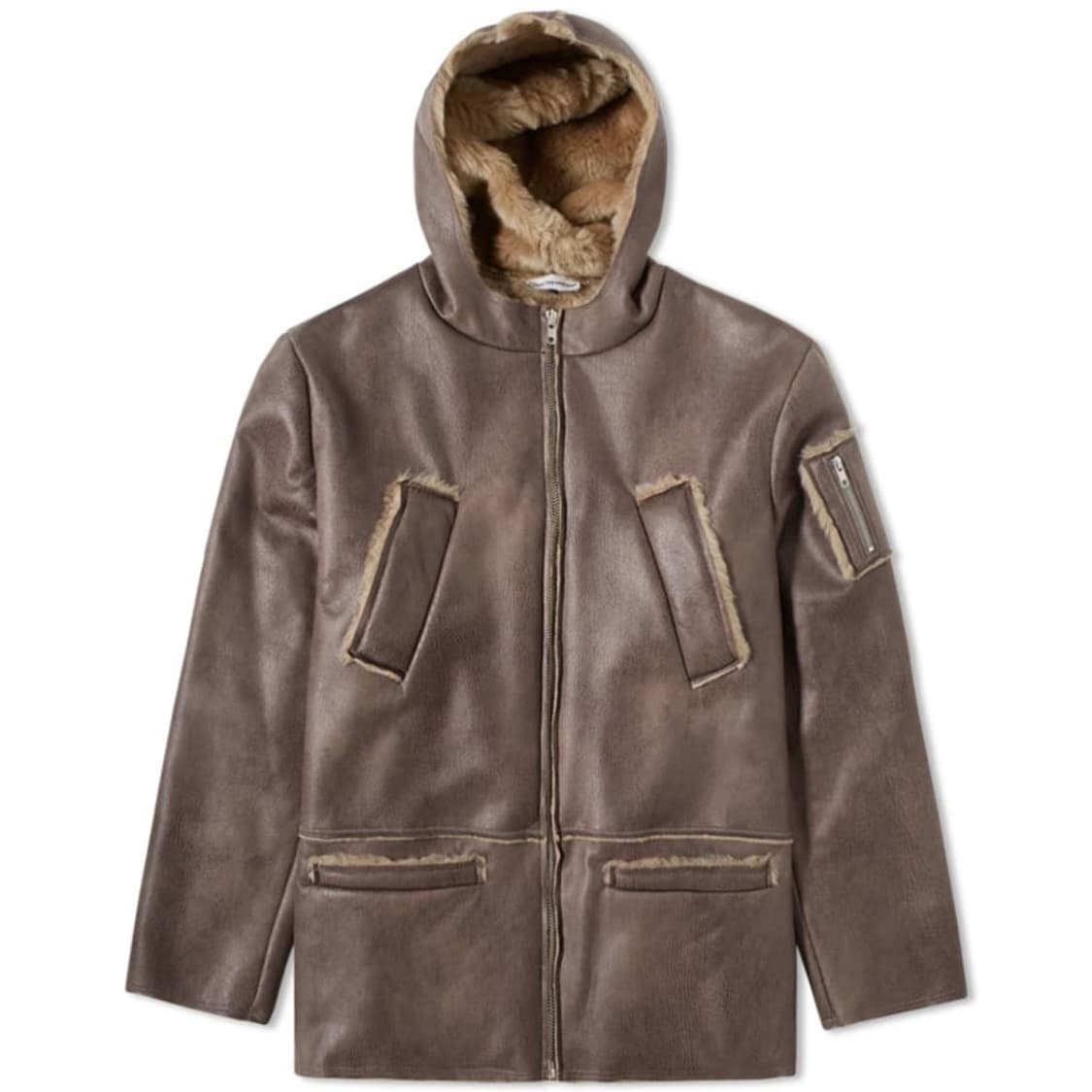 (유일매물) 고샤 루브친스키 후드 타우페 무스탕 자켓 상품이미지2