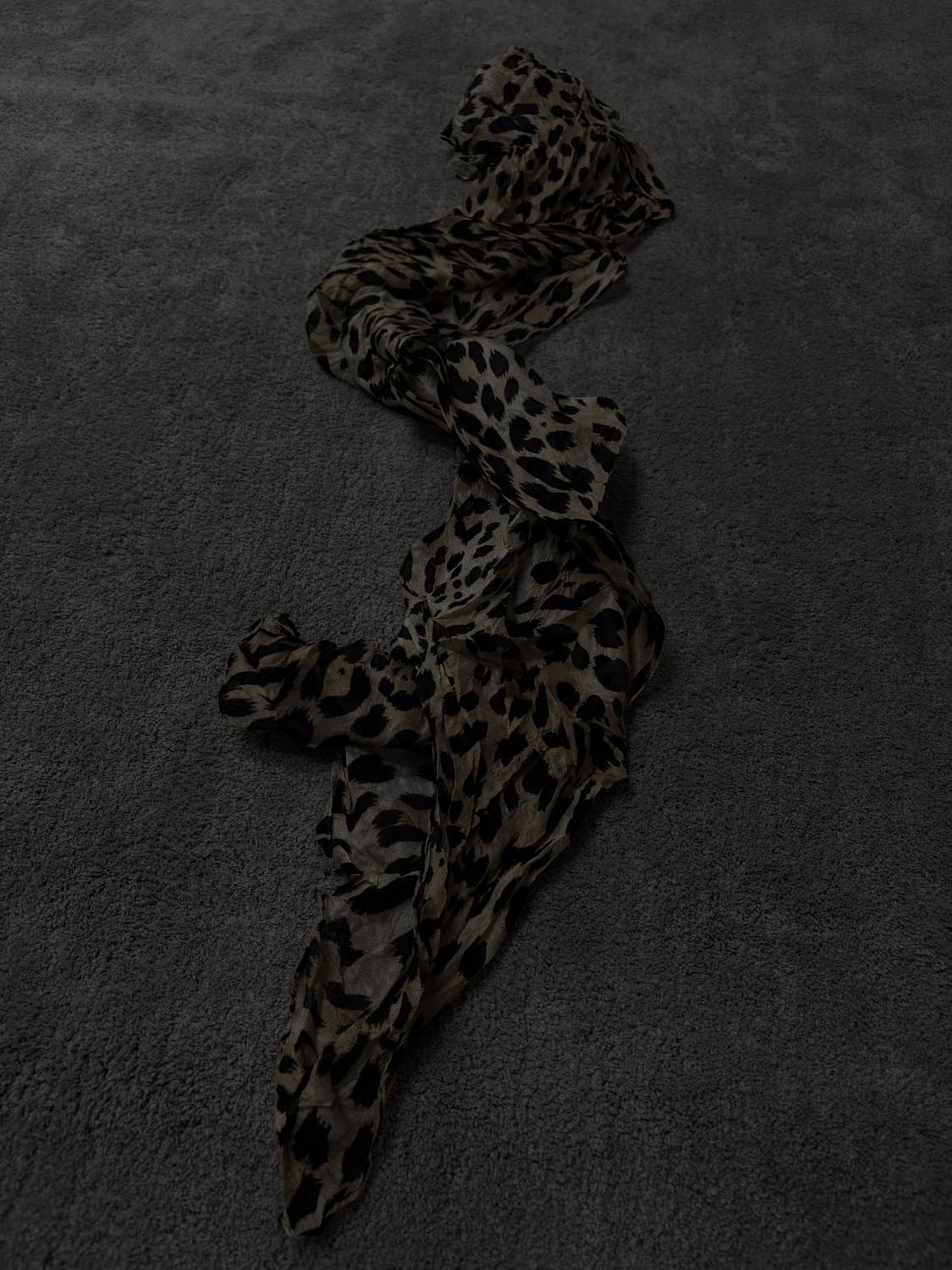 Vintage v-kei punk mood leopard scarf 상품이미지1