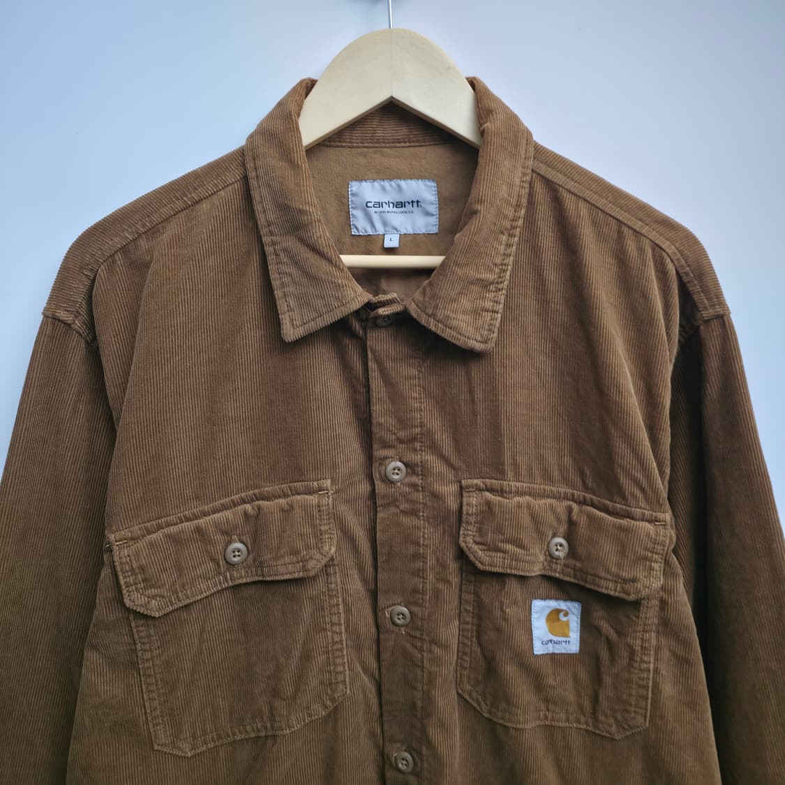 [L] 칼하트 WIP 브라운 코듀로이 셔츠 자켓 상품이미지2