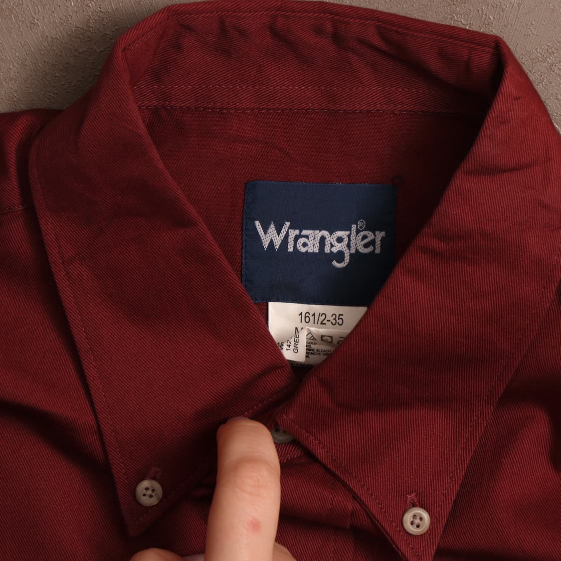 랭글러 헤비코튼 버건디 워크셔츠 A1592 상품이미지3