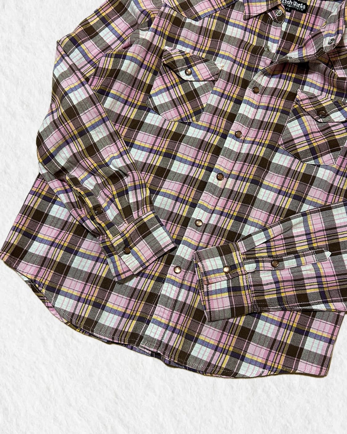 빈티지 핑크 코튼 긴팔셔츠 상품이미지3