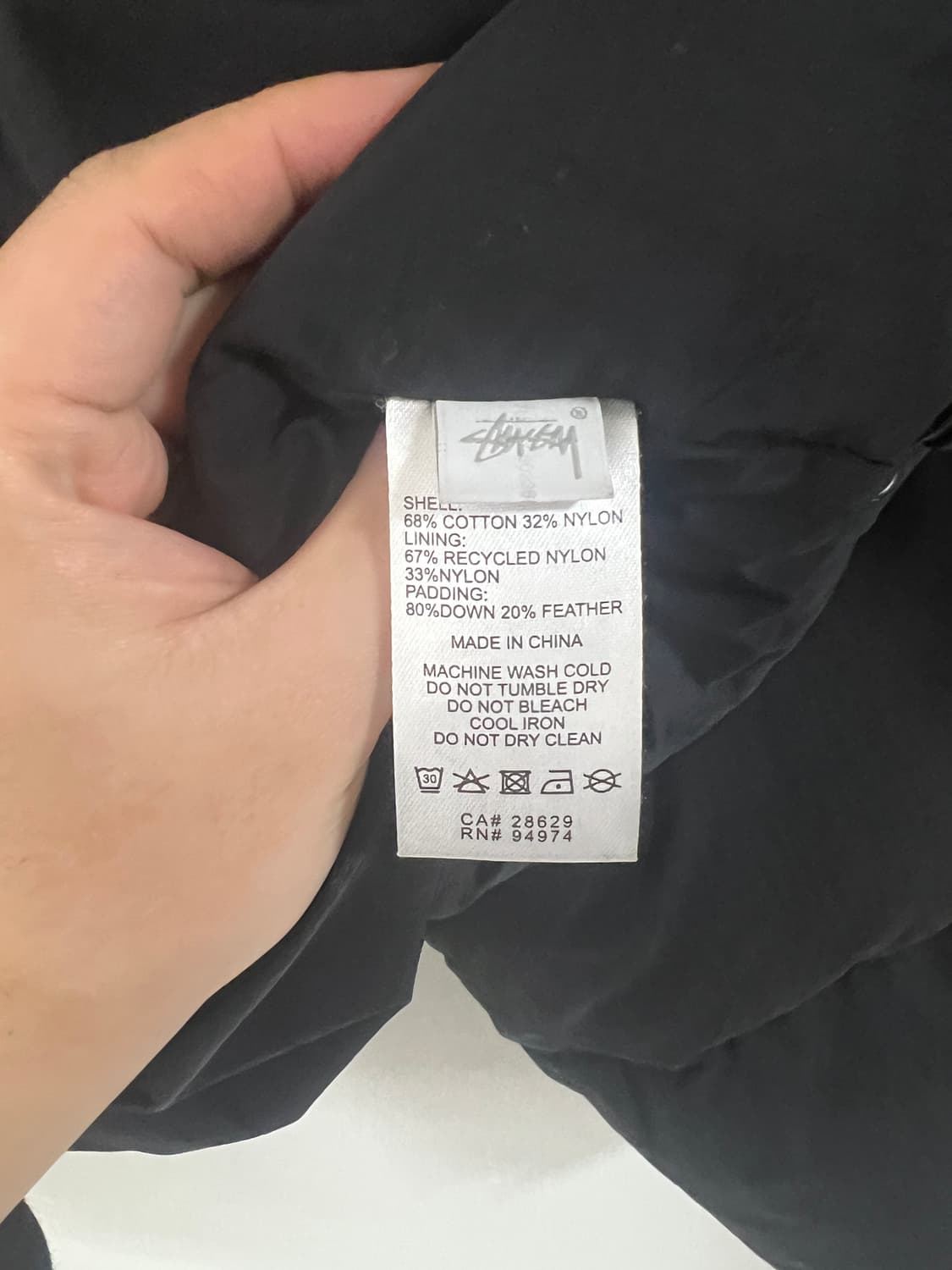 스투시 립스탑 다운 퍼퍼 자켓 블랙 L 상품이미지6