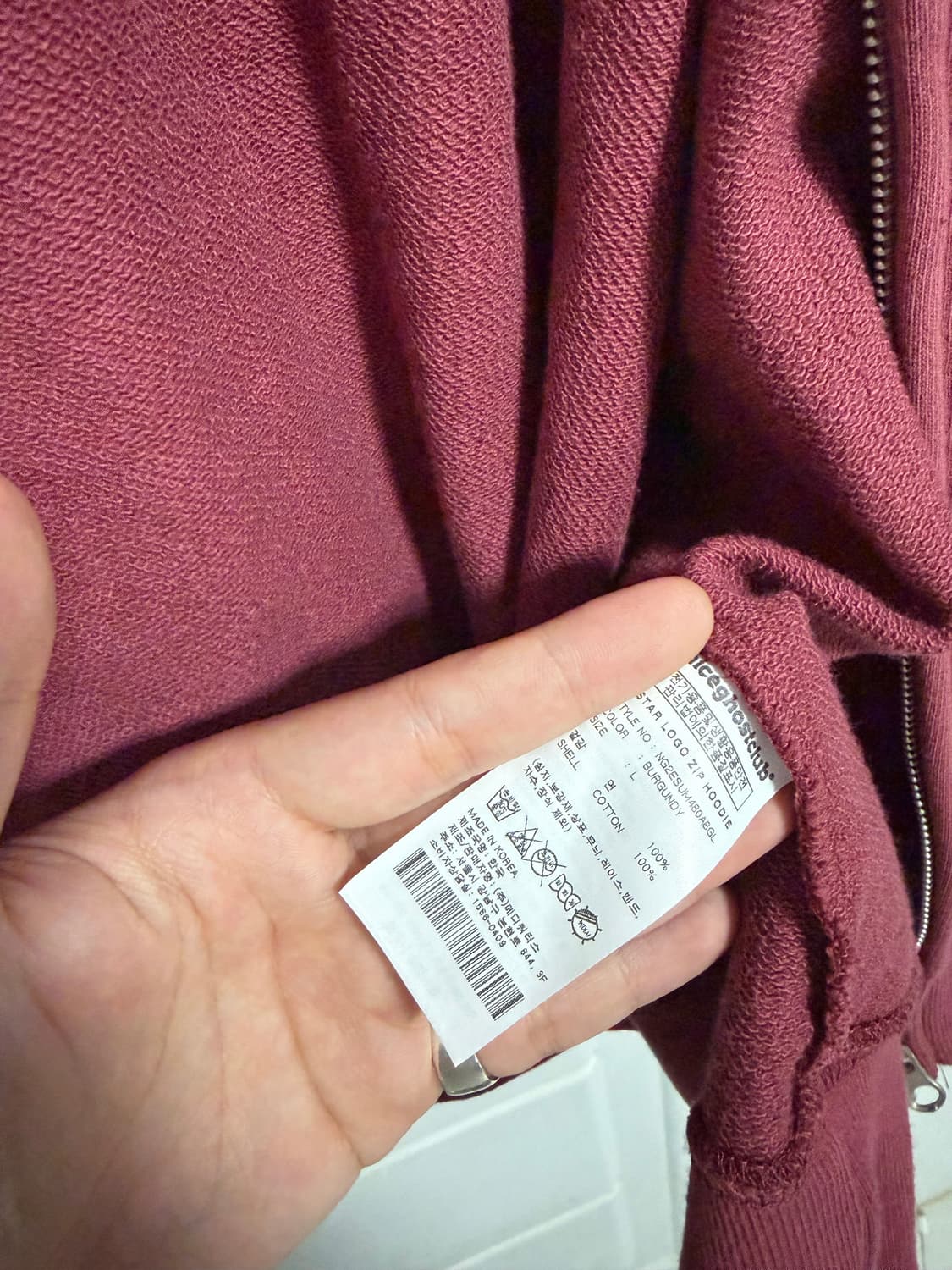 나이스고스트클럽 3star logo 후드집업 L 상품이미지3