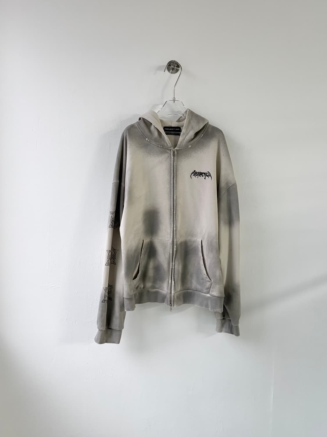 프로젝트 G/R 퓨리어스 로고 아플리케 집 후드 그레이 상품이미지1