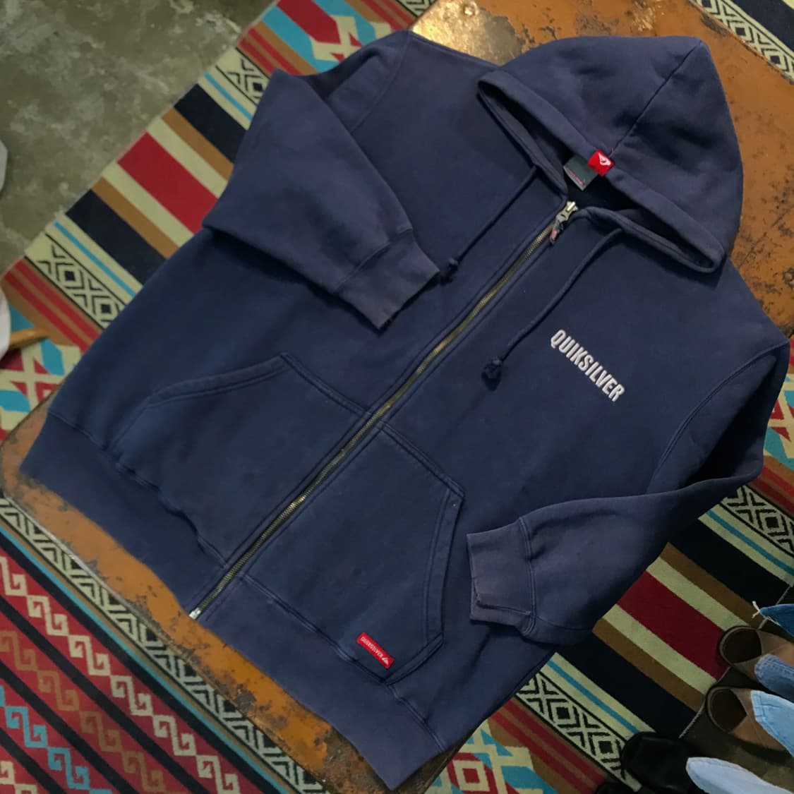 퀵실버 에이징 네이비 프린팅 기모 집업 후디 남성 115 빅사이즈 상품이미지2