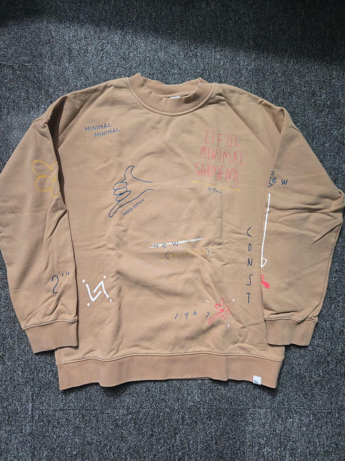 LIFUL MINIMAL GARMENTS 베이지 맨투맨 os 상품이미지1