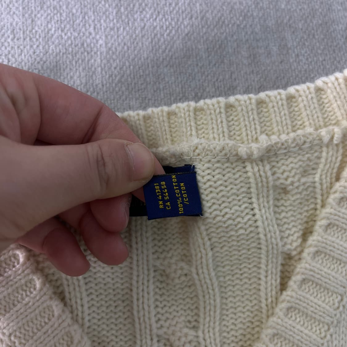 W95 폴로랄프로렌 꽈배기 브이넥 니트 상품이미지4