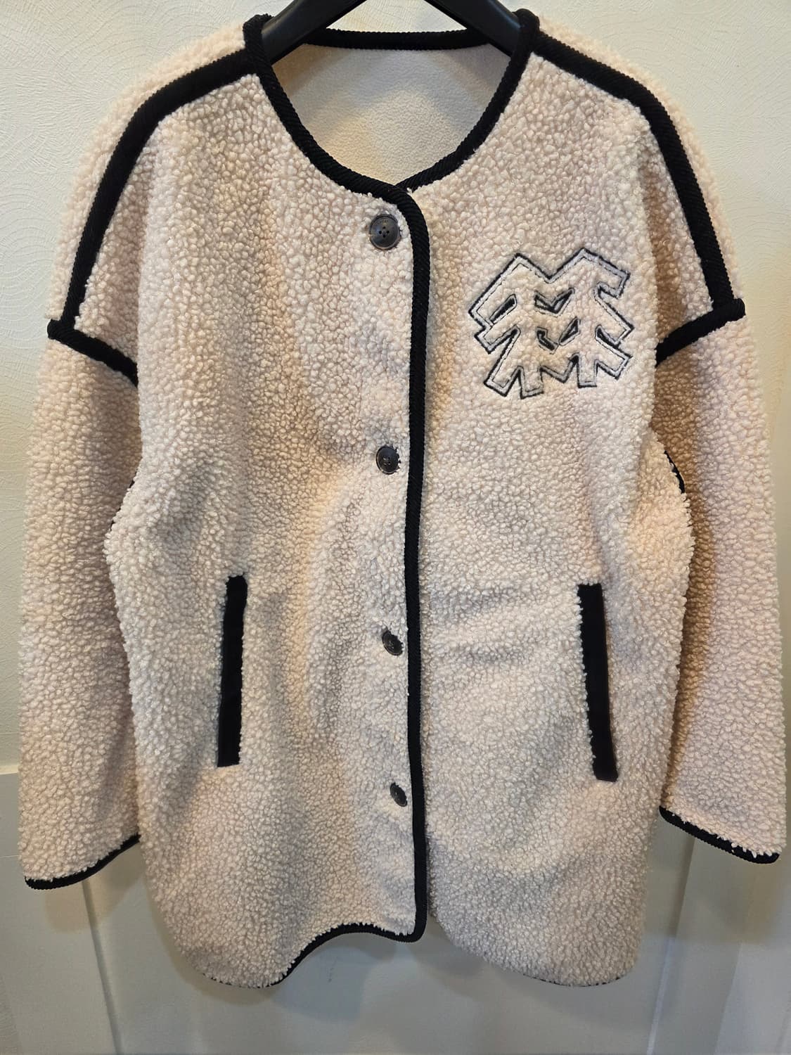 코오롱스포츠 아이보리 뽀글이 하프 자켓 상품이미지2