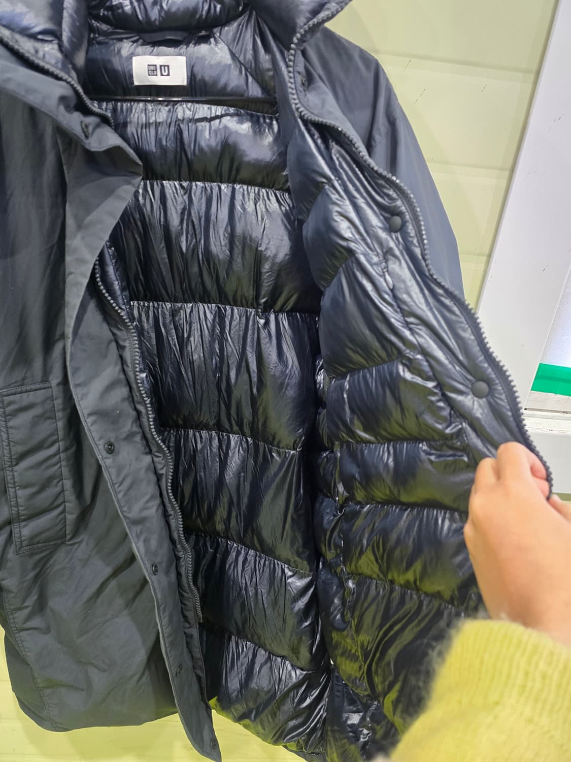 유니클로 U 롱패딩 XL 회색. 상품이미지6