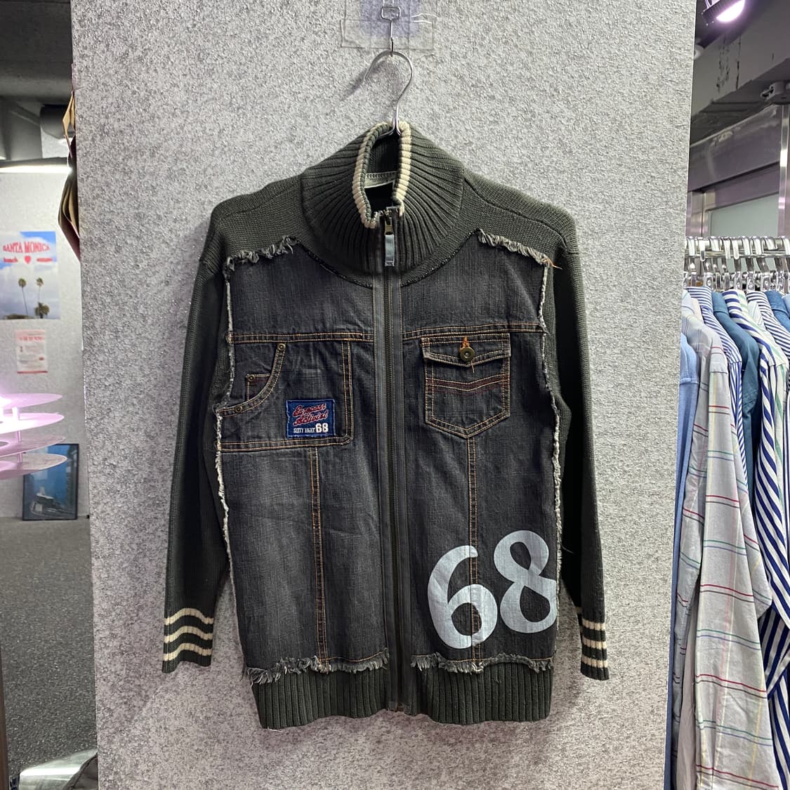 jpn빈티지 68데님 니트집업 자켓 B4288 상품이미지2