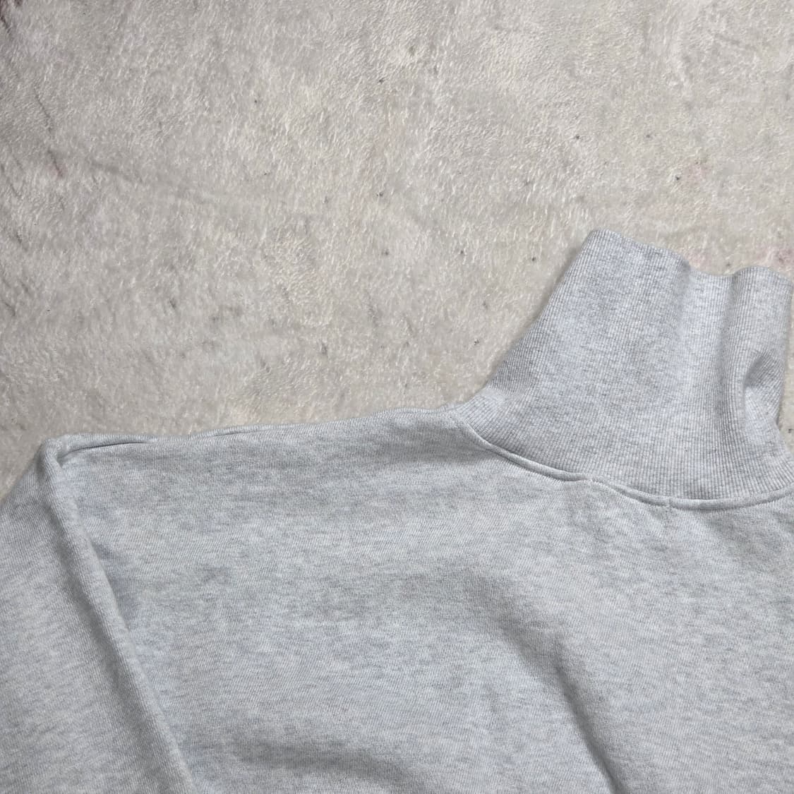 멜란지 자수 반집업 아노락 크롭 맨투맨 상품이미지5