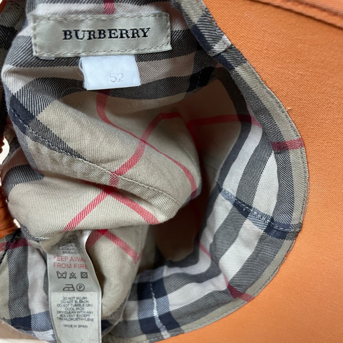 버버리 오렌지 볼캡 52(W) 상품이미지4