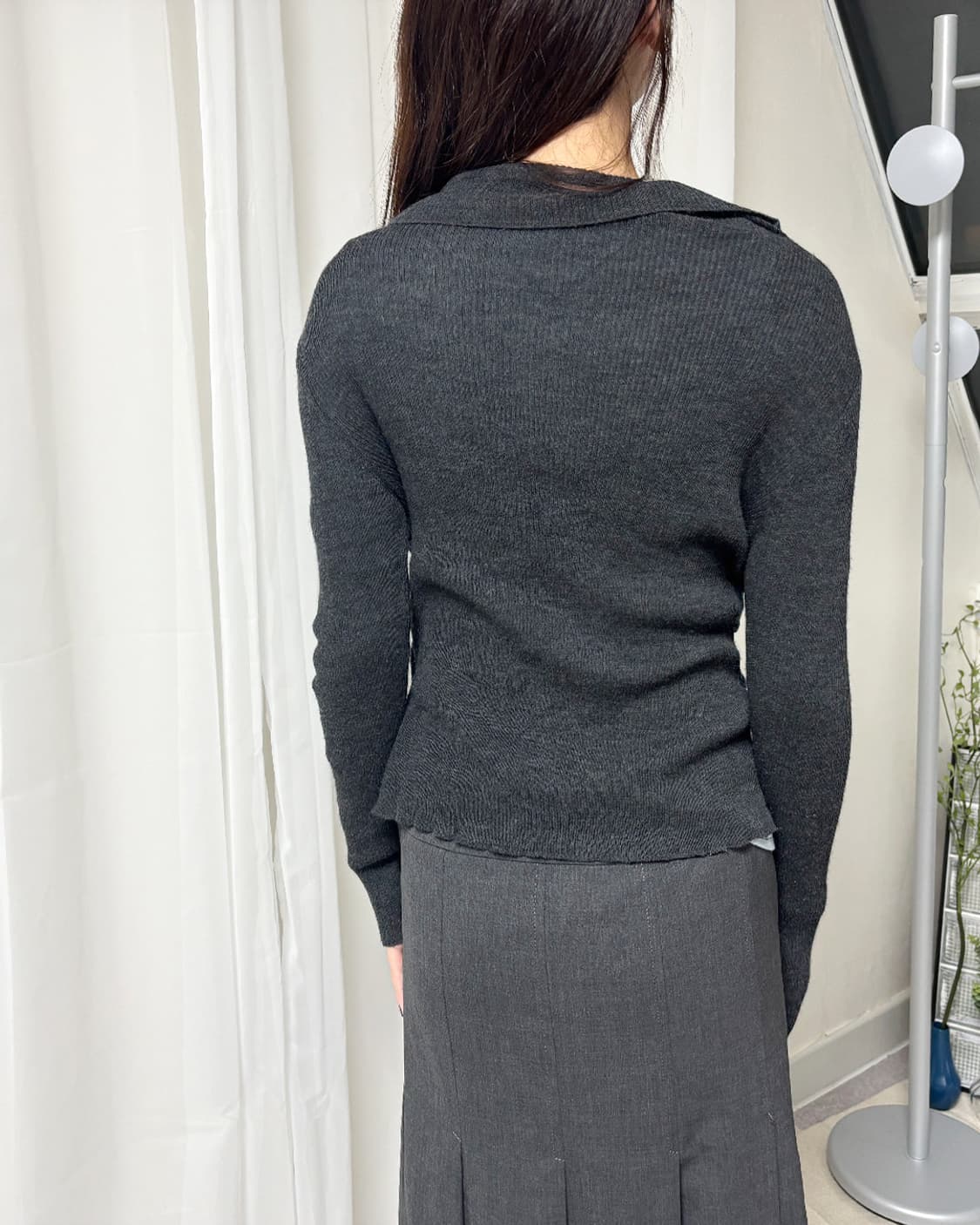 royal ascot 언밸런스 체커보드 버튼업 가디건 상품이미지9