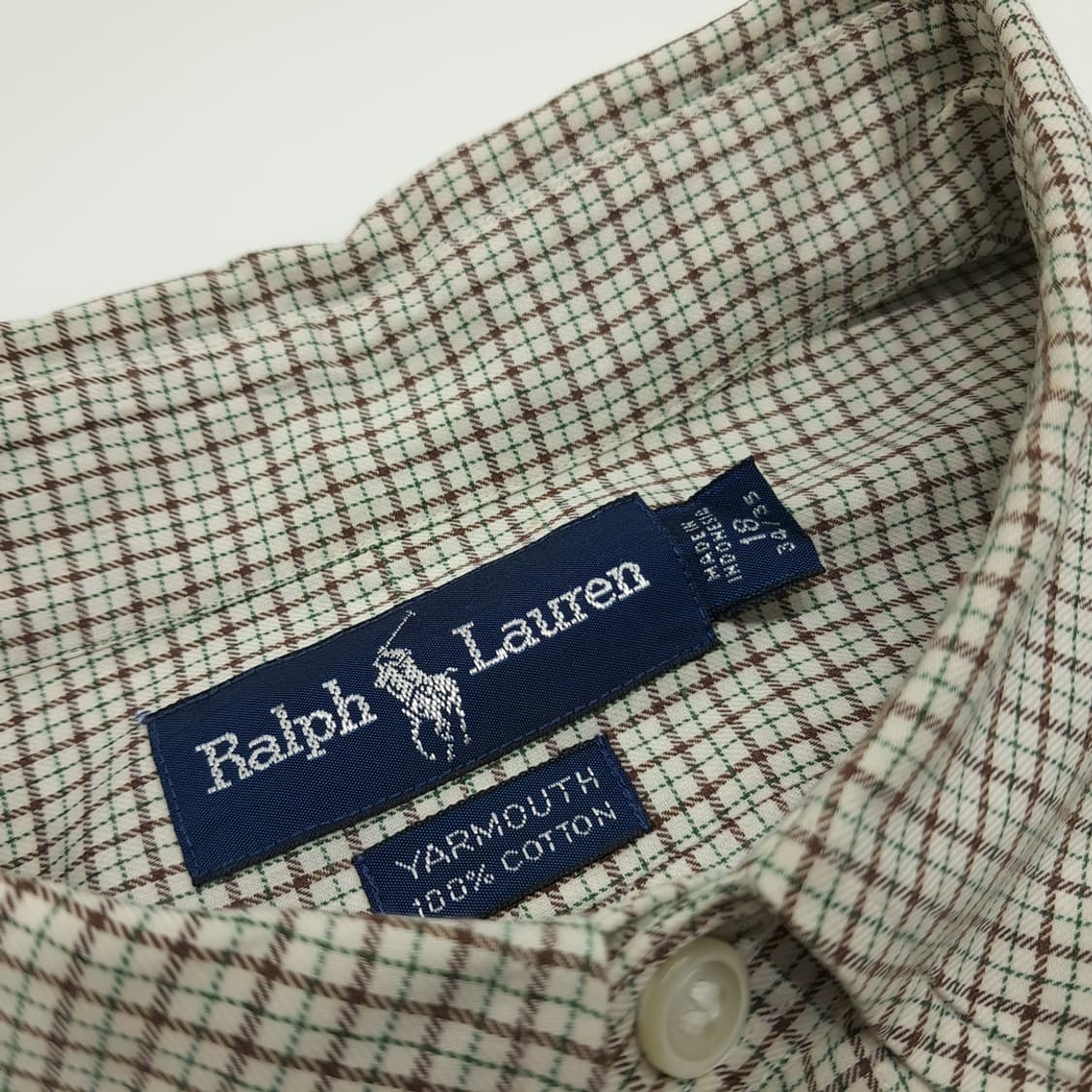 CN789 2XL 폴로 랄프로렌 브라운그린 마이크로체크 긴팔 셔츠 남방 상품이미지4