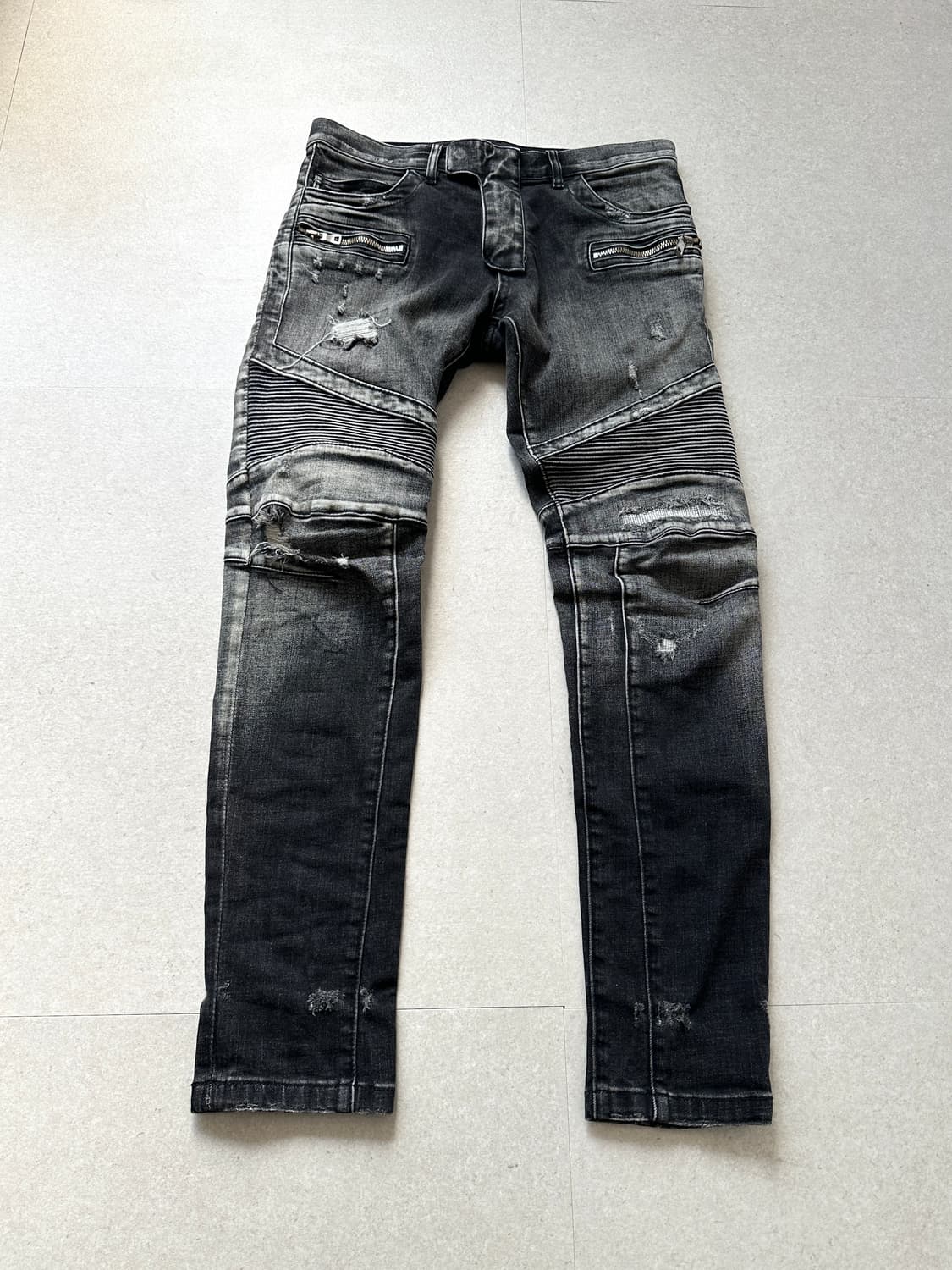 발망 디스트로이드 바이커 슬림진 상품이미지4