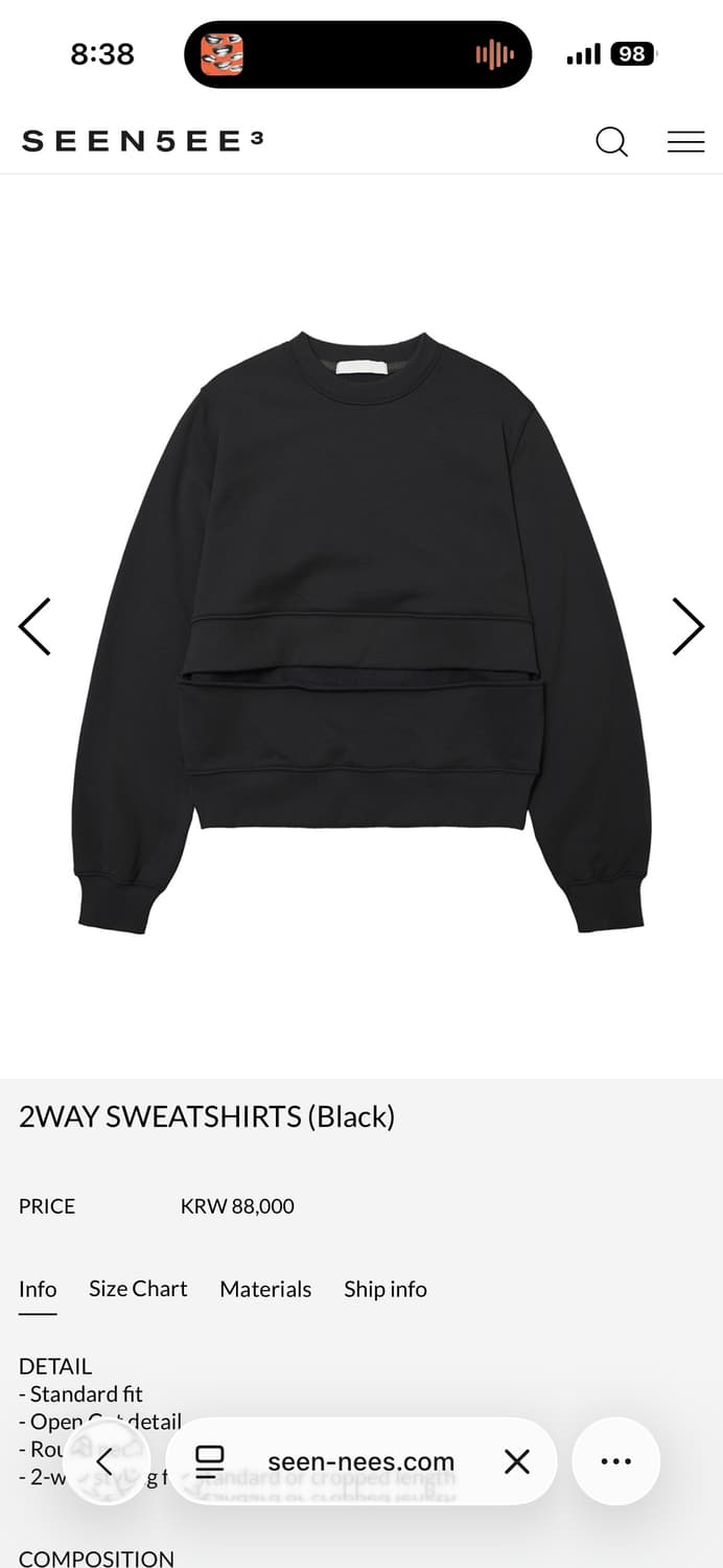 seen5ee 2way sweatshirts 상품이미지1