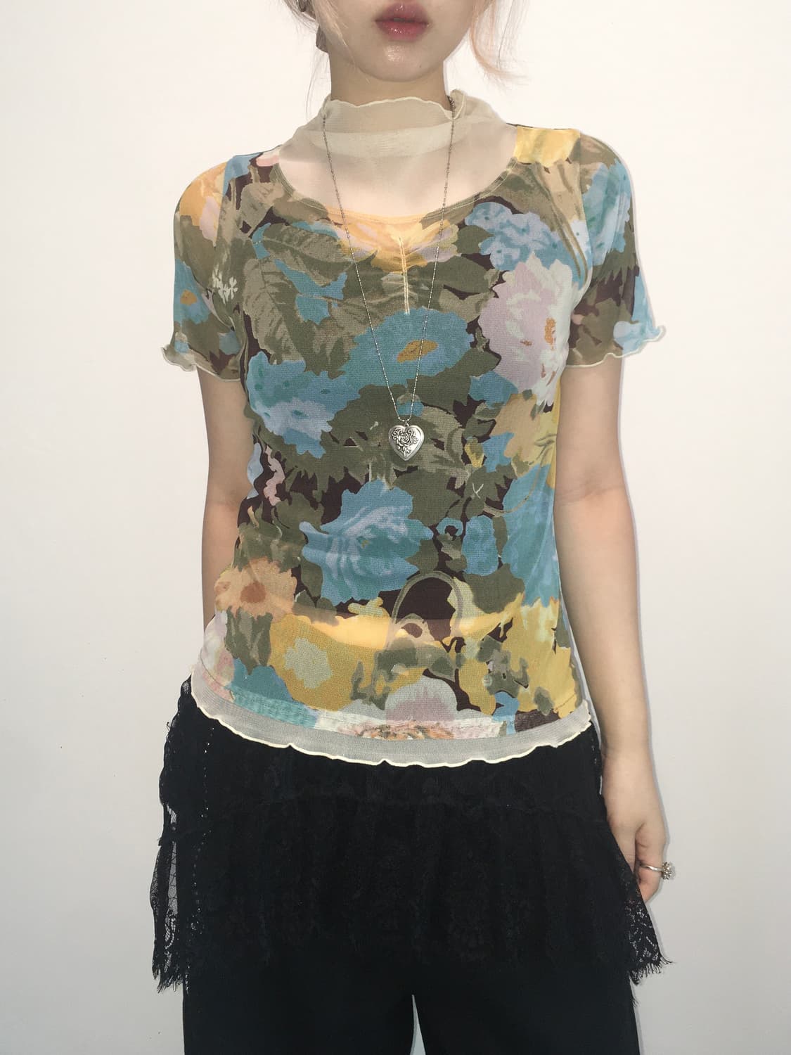 Jpg Vintage flower see through blouse 상품이미지5