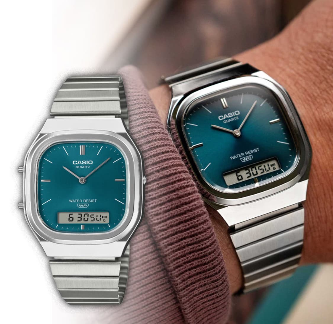 카시오 메탈 스퀘어 블루 시계 새상품 :) 상품이미지1