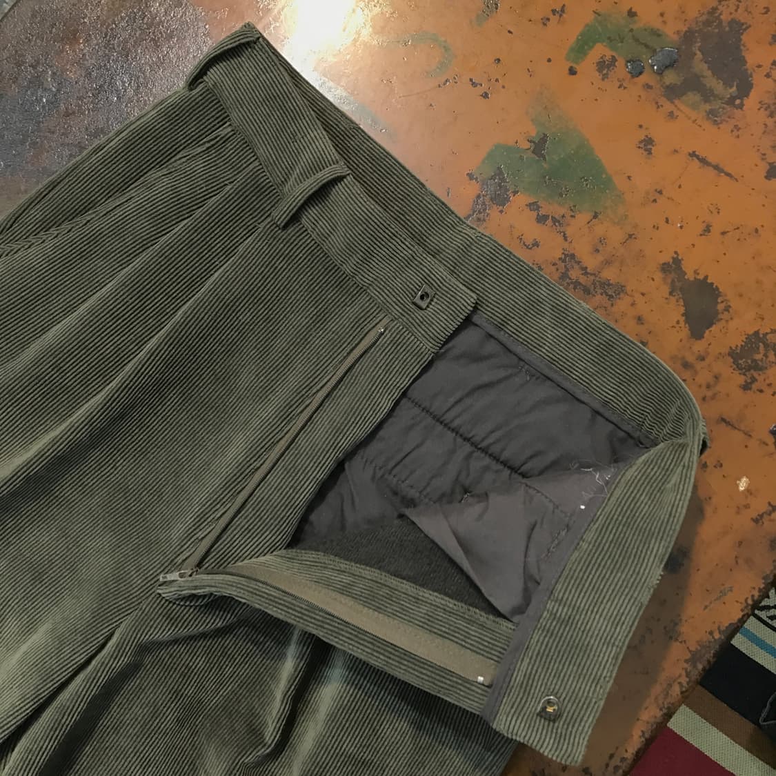 VTG 빈티지 올리브 카키 코듀로이 기모 팬츠 허리 30 사이즈  상품이미지5