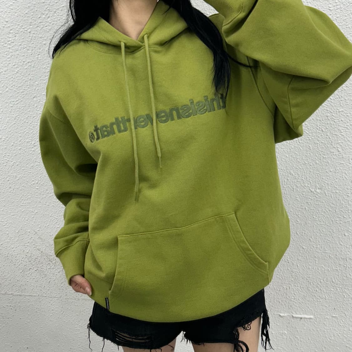 디스이즈네버댓 말차맛 카키 후드 L 상품이미지1
