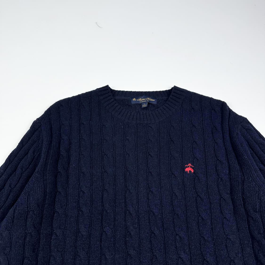 브룩스브라더스 클래식 케이블 니트 네이비 L 상품이미지2