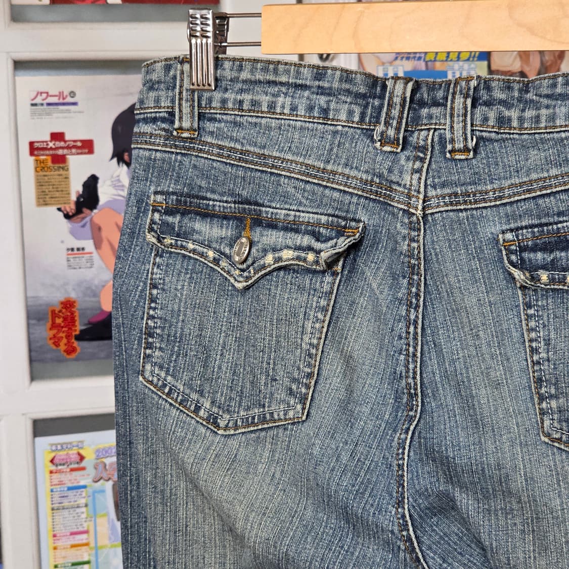 빈티지 잔줄 워싱 부츠컷 데님 팬츠 상품이미지6