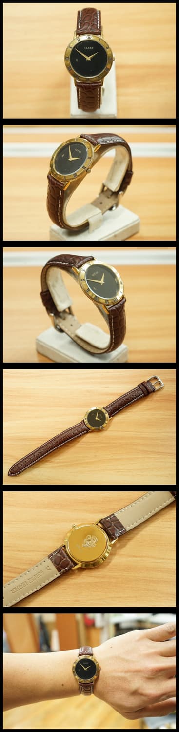 90s 구찌 3000.2.m 금장 쿼츠 시계 상품이미지2