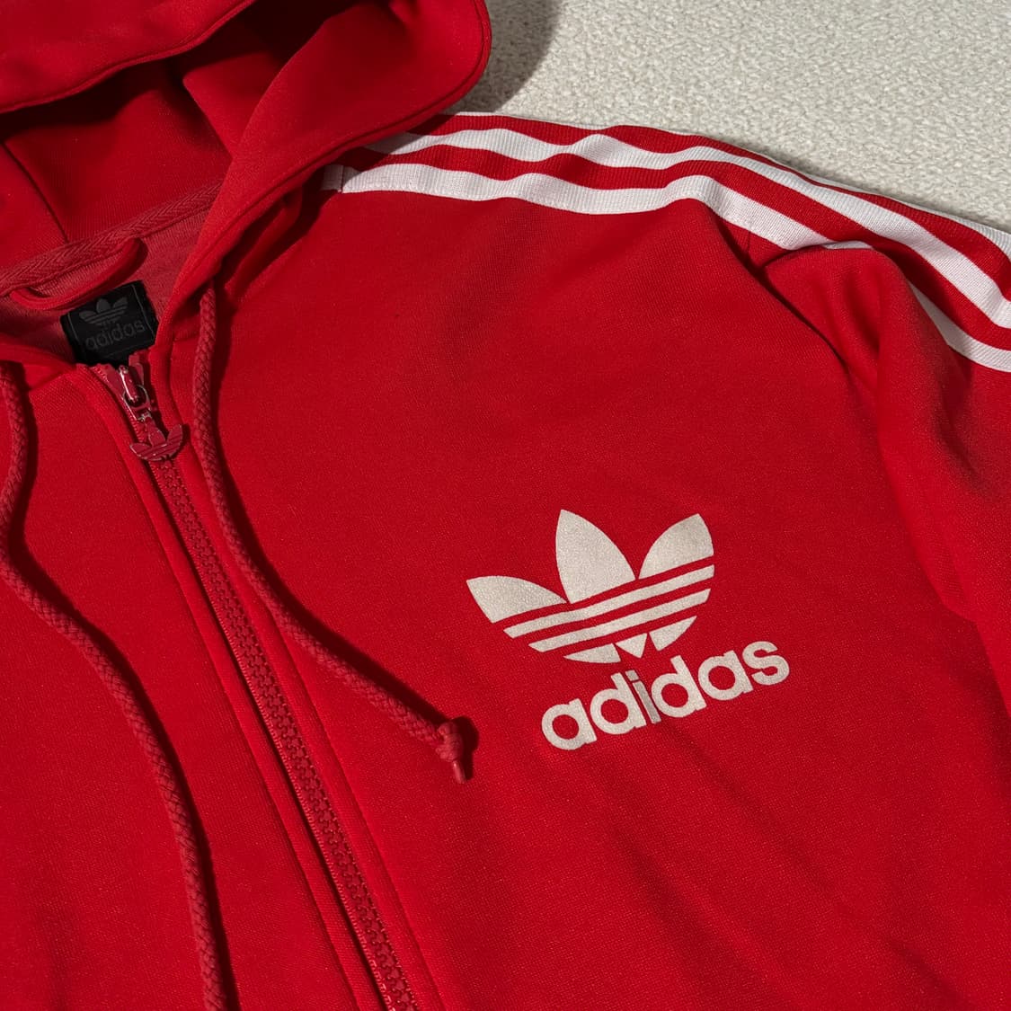 아디다스 올드스쿨 빅로고 레드 빨흰 져지 상품이미지2
