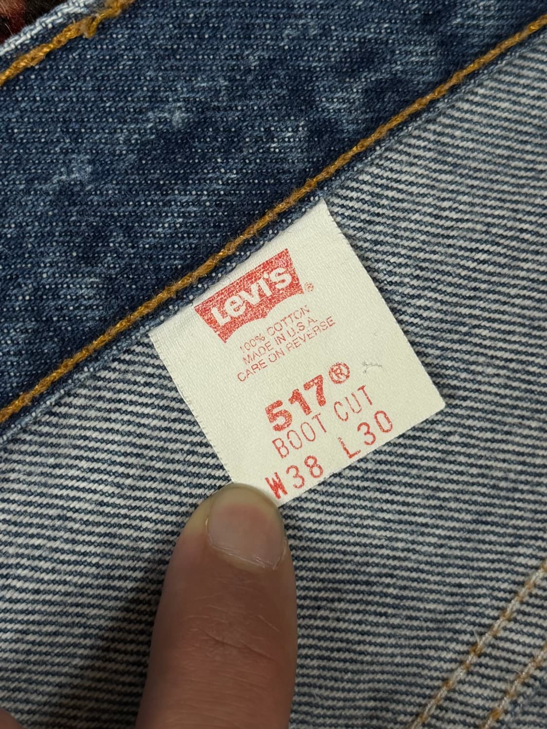 90's USA 빈티지 리바이스 517 부츠컷 플레어진 상품이미지9