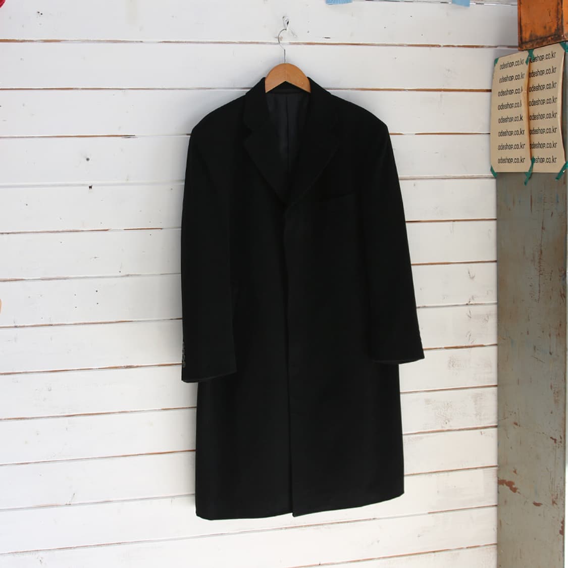 (착용컷) 캐시미어 싱글 롱 코트 (남성용 103) 상품이미지1