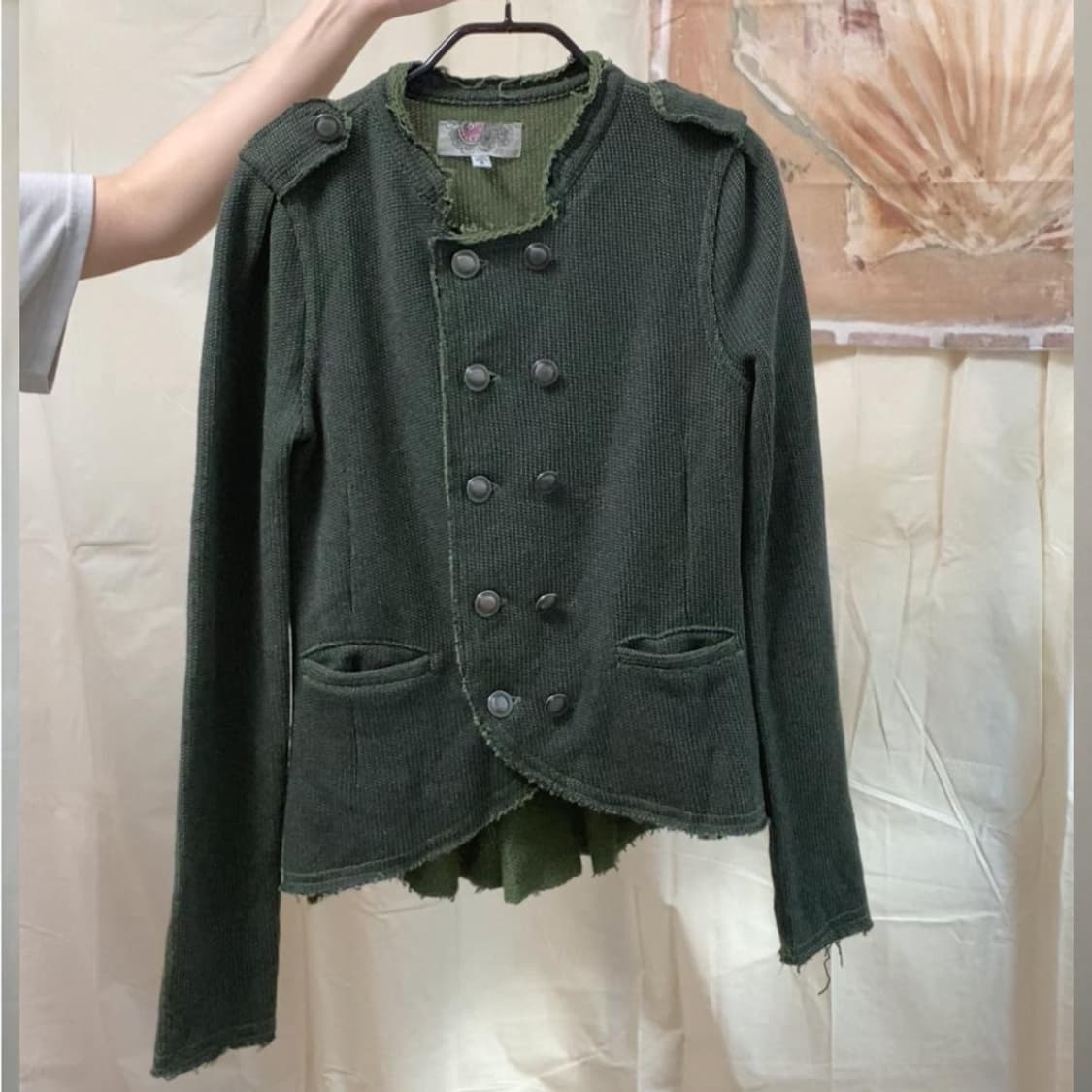 나폴레옹 딥그린 그런지 니트 자켓  상품이미지5