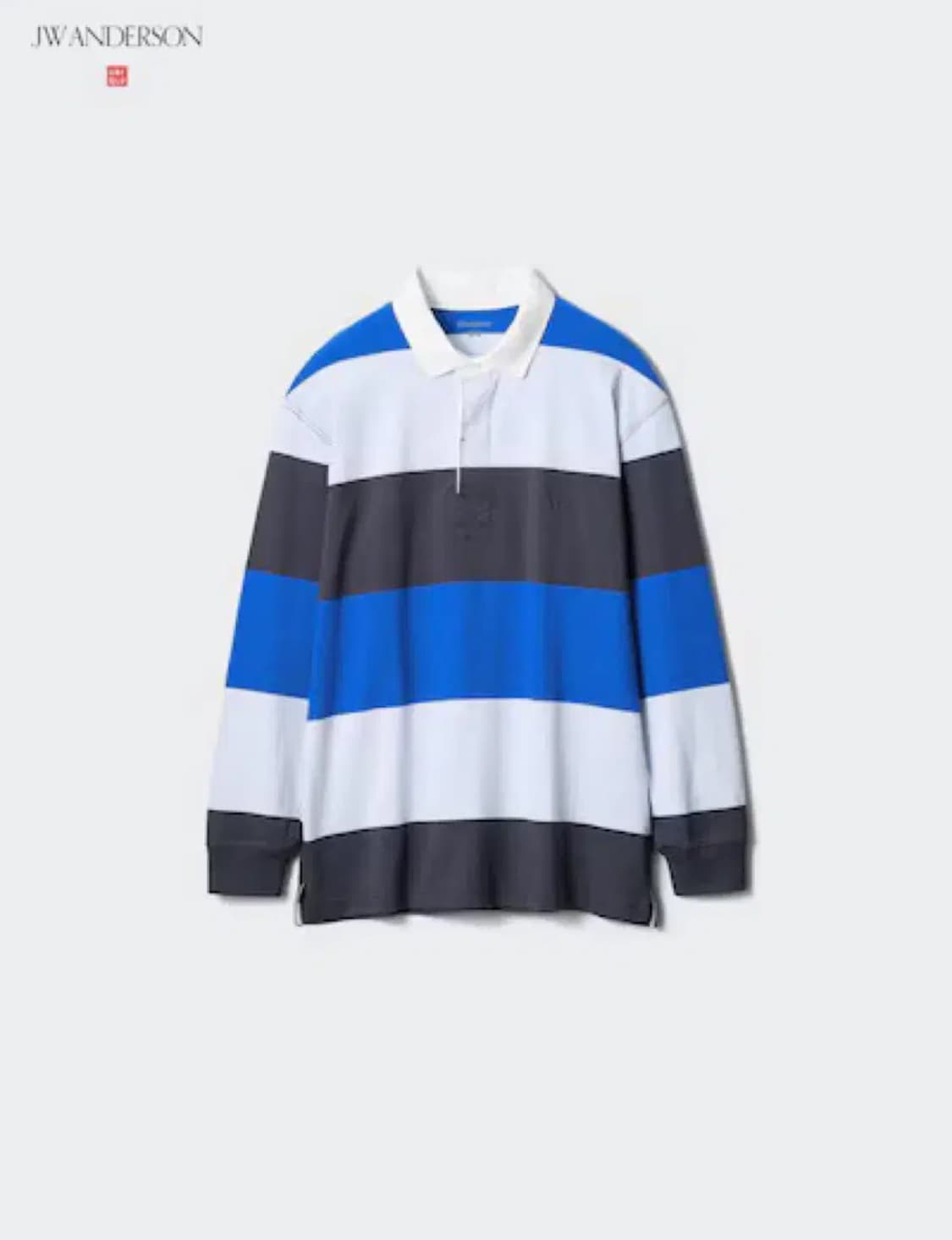 (XL) 유니클로 x JWA 오버사이즈 러거 스트라이프 폴로셔츠 상품이미지1