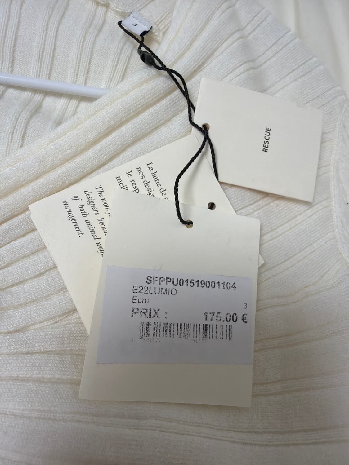 산드로 아이보리 꼬임 니트 새제품 상품이미지3