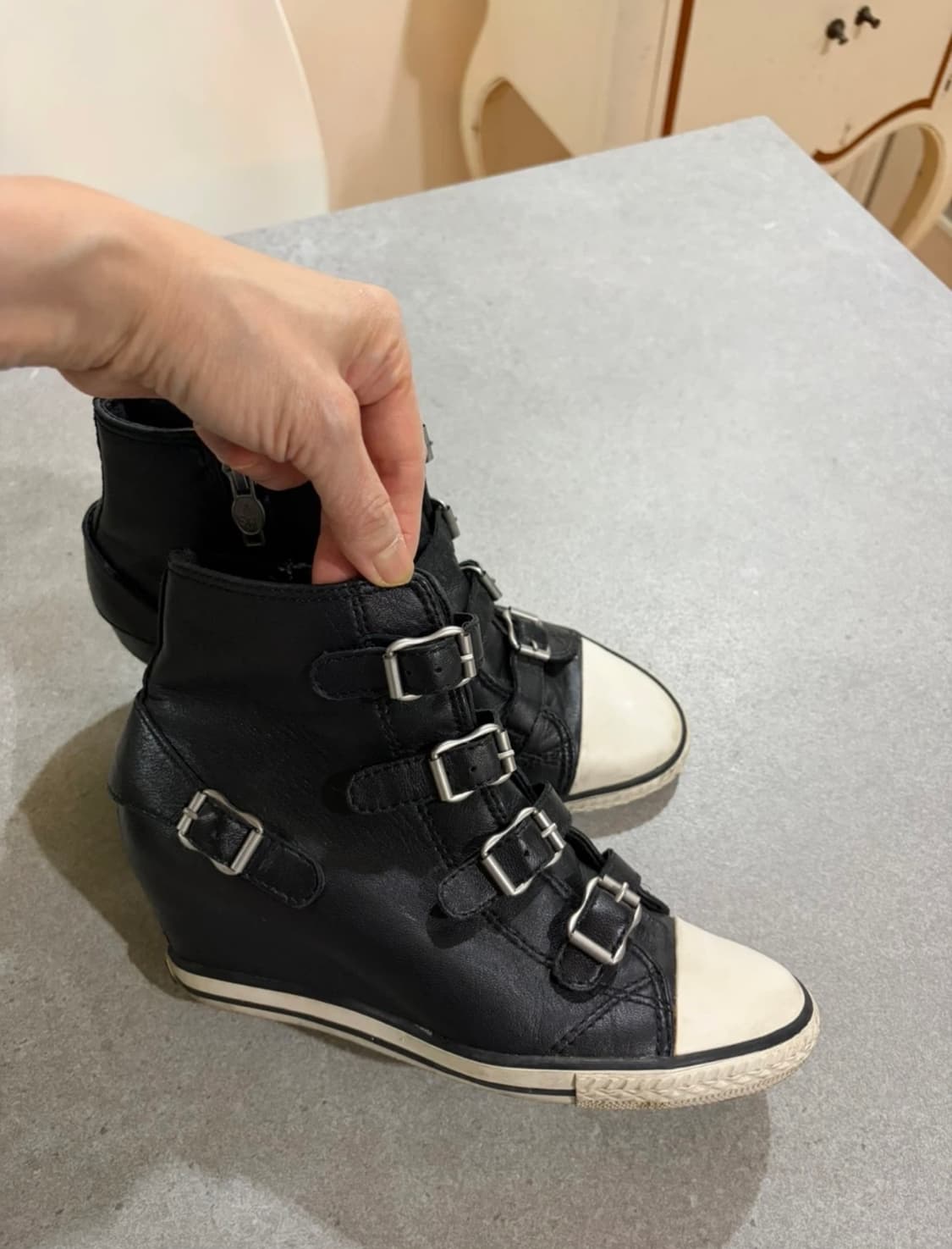 Ash 아쉬 레더 웨지 스니커즈 36 상품이미지6